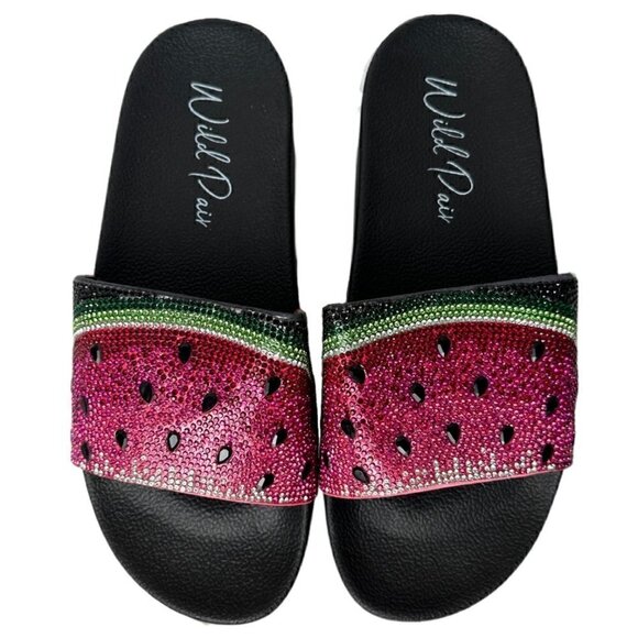 Wild Pair Watermelon Caroletta Platform Slides - NWB - Picture 1 of 6